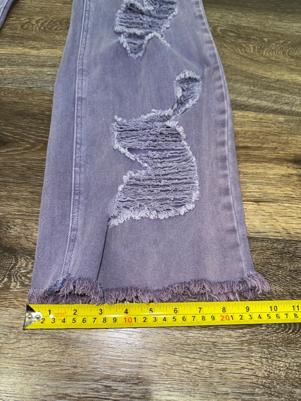 Fashion Nova Just For You Non Stretch Ripped Wide Leg Jean in Purple Size 18 💜 - Picture 9 of 9